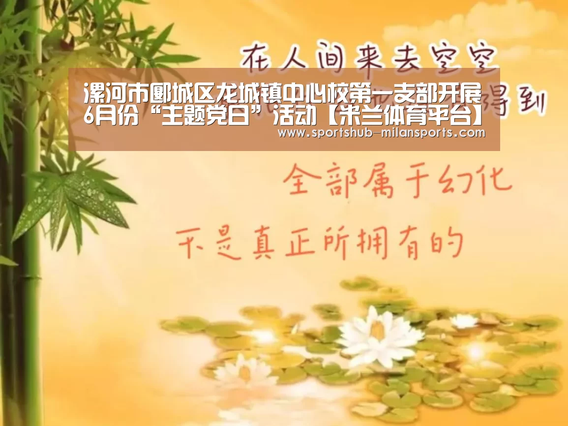 漯河市郾城区龙城镇中心校第一支部开展6月份“主题党日”活动【米兰体育平台】(图1) 米兰体育平台